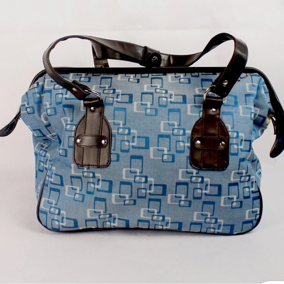 Olivet travel bag geometric sturdy blue square - Picture 1 of 2